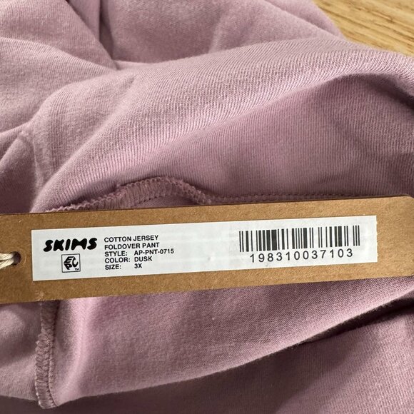 Skims Cotton Blend Jersey Foldover Pants‎ 3X Dusk Stretch Casual NWT PT-2544 - Picture 8 of 11
